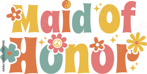 Maid Of Honor Hippie Bachelorette Design 