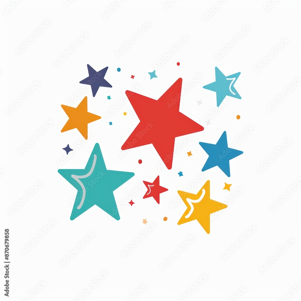 Cosmic Collection - Vector Icon Illustration of Group of Stars with Central Items on White Background for Website Design Cosmic Collection - Vector Icon Illustration of Group of Stars with Central Items on White Background for Website Design