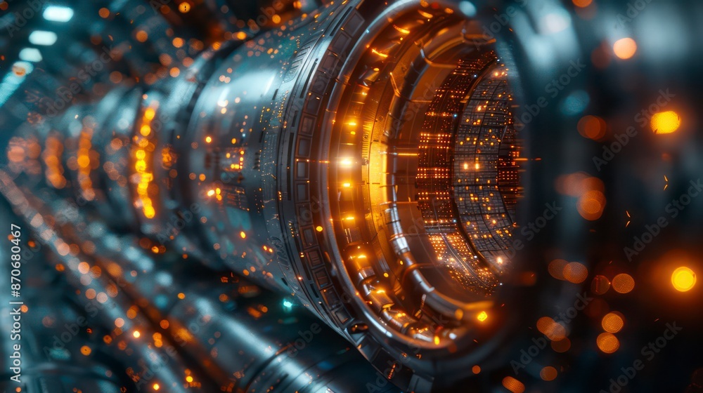 Data science visualization featuring a futuristic engine with blue, teal, and yellow colors on a white background, rendered in a 3D design for modern tech concepts. Data science visualization featuring a futuristic engine with blue, teal, and yellow colors on a white background, rendered in a 3D design for modern tech concepts.