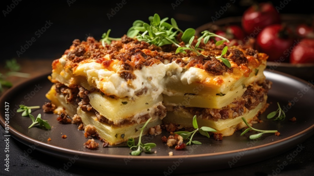 Homemade Classic Lasagna with Béchamel Sauce and Fresh Herbs Homemade Classic Lasagna with Béchamel Sauce and Fresh Herbs