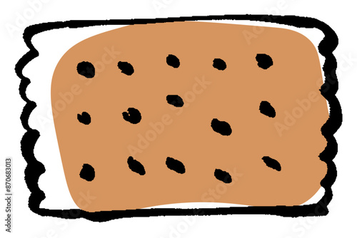 筆タッチのクッキーのイラスト