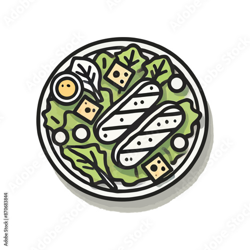salad with an outline