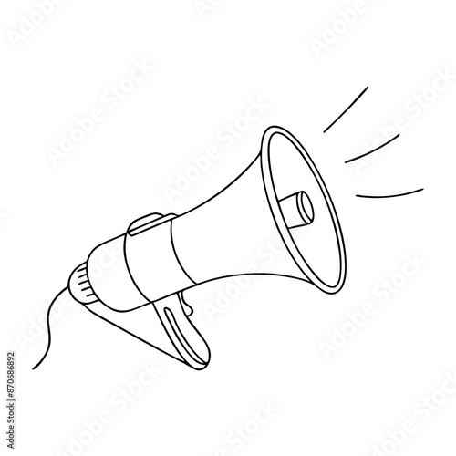 Megaphone continuous line art vector art illustration