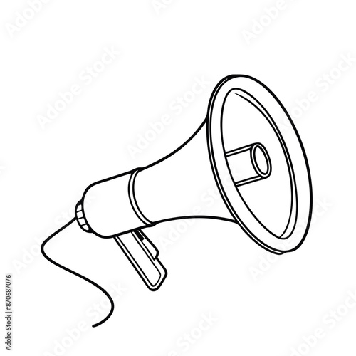 Megaphone continuous line art vector art illustration