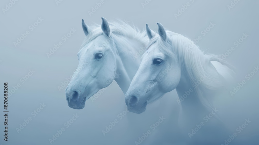 Obraz premium AIpowered ghost horses allow cowboys to traverse vast supernatural terrains at lightning speeds