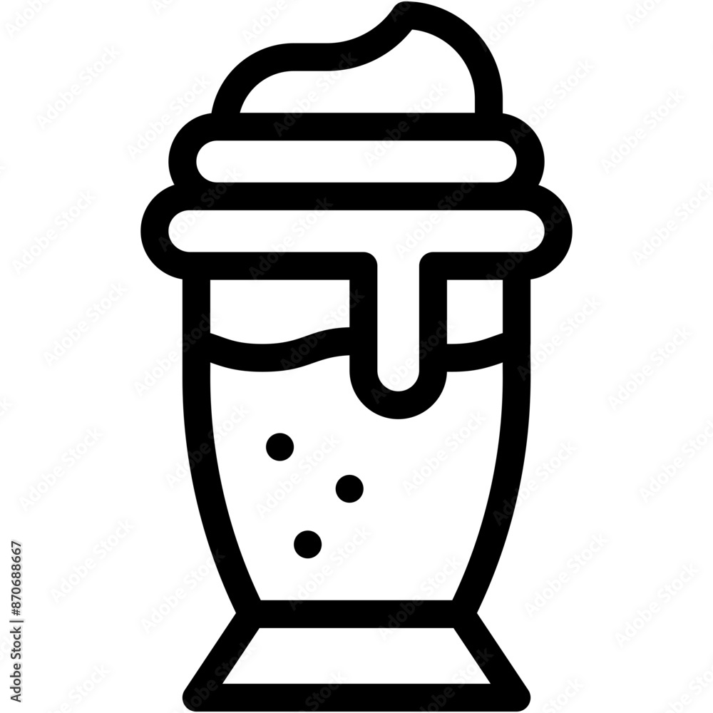 Vector Icon Milkshake, Chocolate, Straw, Drink, Food and Restaurant, Dessert Vector Icon Milkshake, Chocolate, Straw, Drink, Food and Restaurant, Dessert