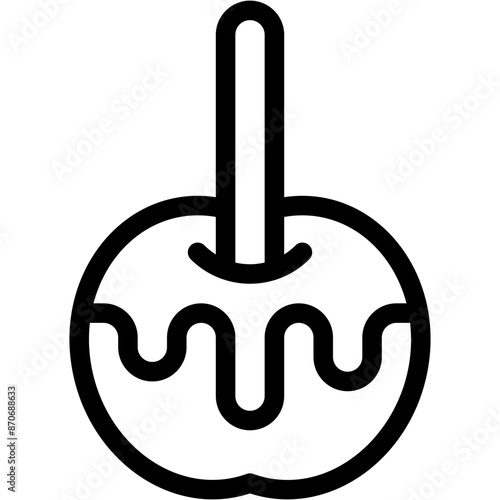 Vector Icon Caramelized Apple, Food and Restaurant, Dessert, Candy, Sweet, Apple