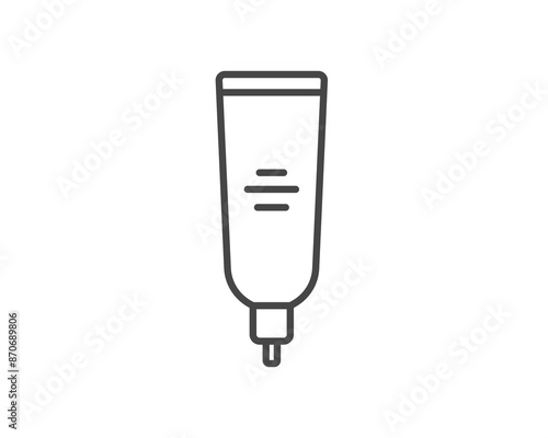 Vector icons of beauty, cosmetics and care. Bottle, jar, shower gel, face cream, body lotion, spray, ointment, paste.