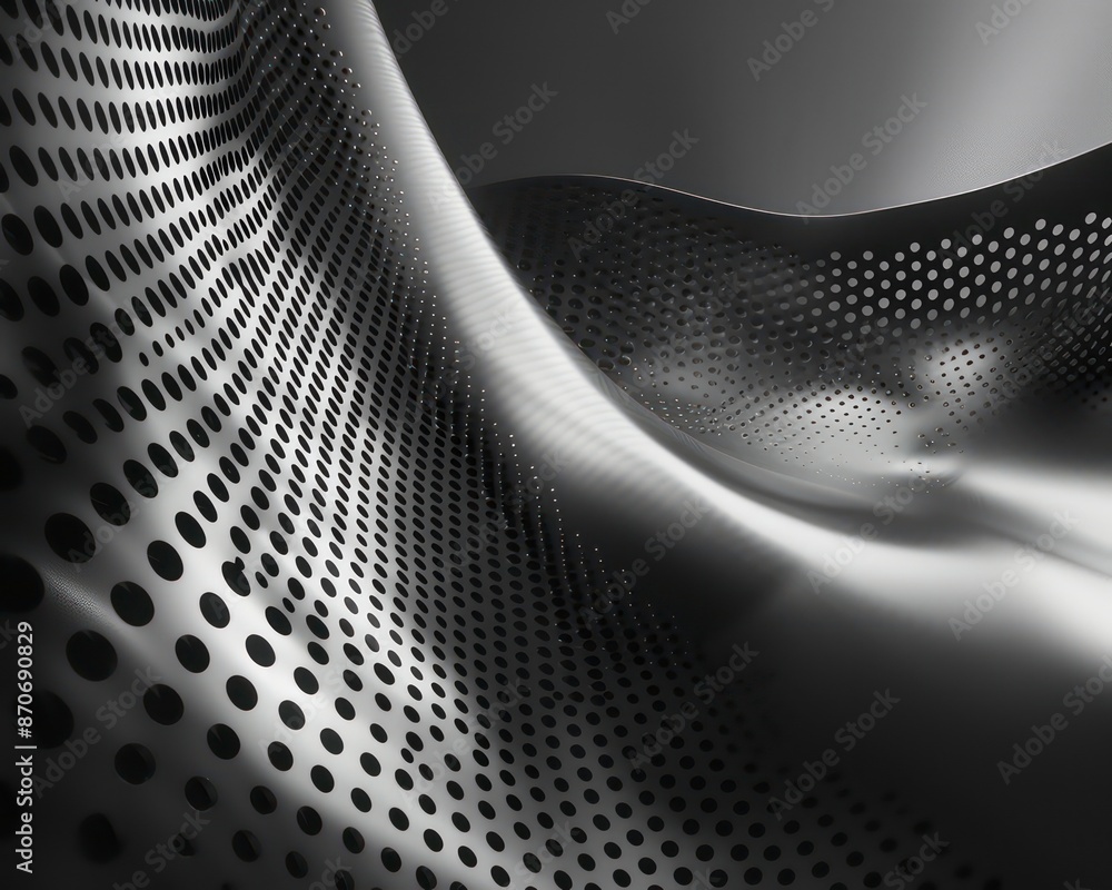 A grid-based metal texture with dot and halftone effects, creating a dynamic wave pattern. Perfect for technology-inspired wallpapers and 3D art backdrops. A grid-based metal texture with dot and halftone effects, creating a dynamic wave pattern. Perfect for technology-inspired wallpapers and 3D art backdrops.