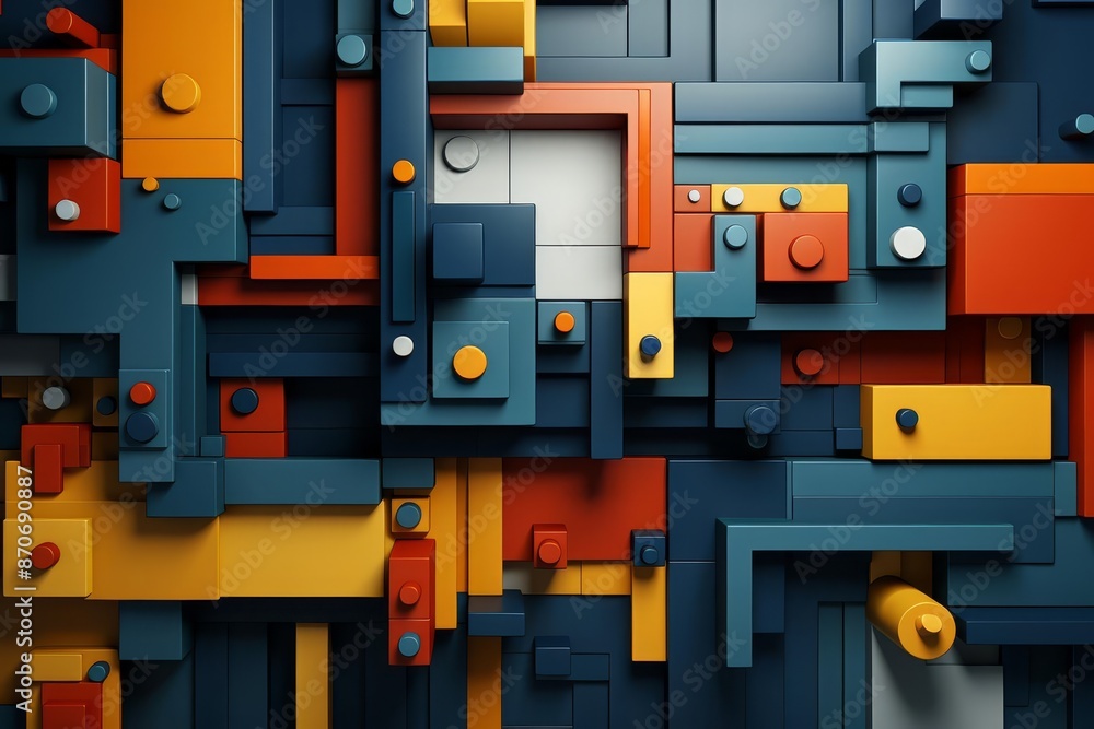 jumbled compositions flat design top view abstract theme 3D render Splitcomplementary color scheme jumbled compositions flat design top view abstract theme 3D render Splitcomplementary color scheme