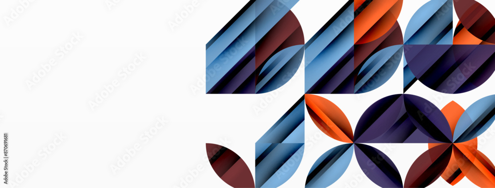 Obraz premium Circles and round shapes geometric minimal background