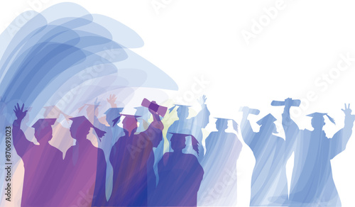 Graduation silhouette celebration