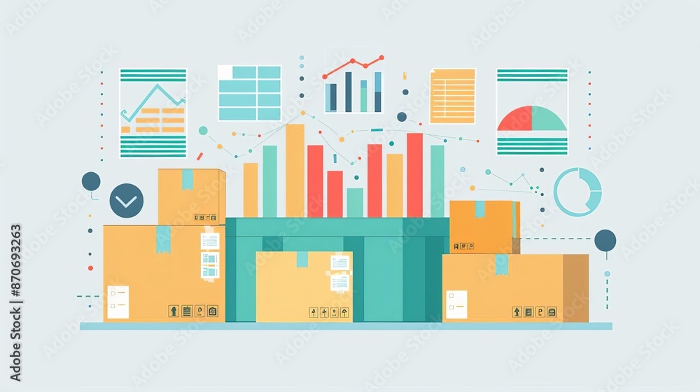 Workload trends, observing changes in supply chain management, flat design illustration Workload trends, observing changes in supply chain management, flat design illustration