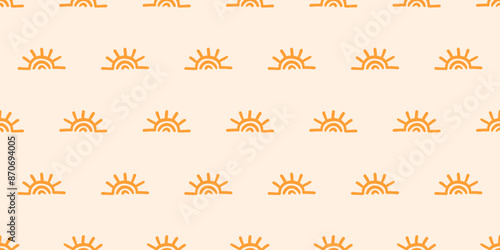 African sun seamless pattern. Tribal background