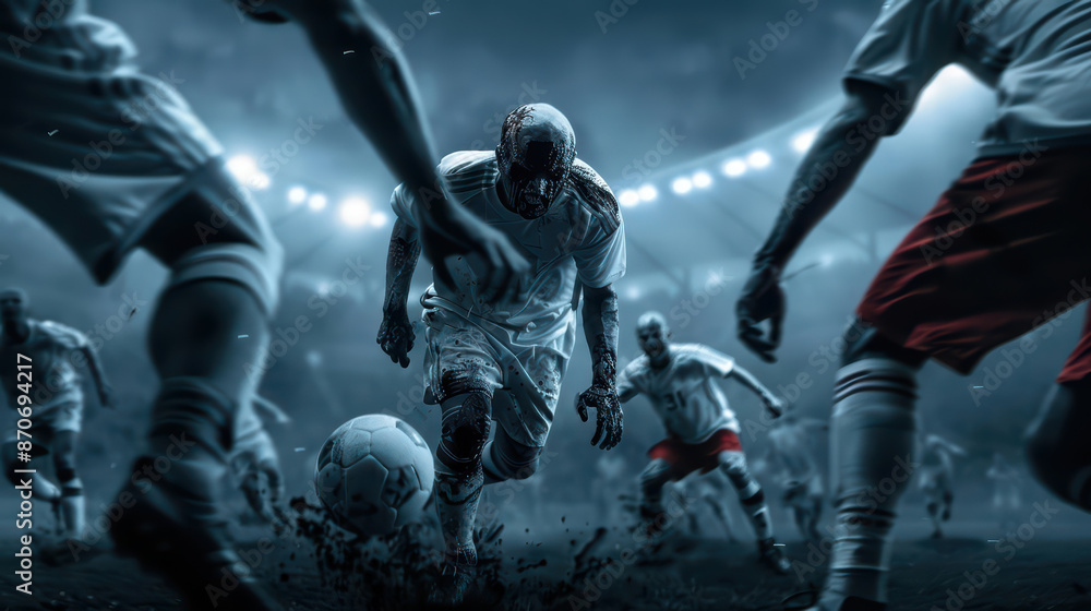 Enchanted soccer matches pit teams of human players against zombie players Enchanted soccer matches pit teams of human players against zombie players