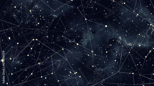 Wallpaper Mural design showcasing interconnected stars forming intricate patterns, representing the vastness and beauty of the cosmos Torontodigital.ca