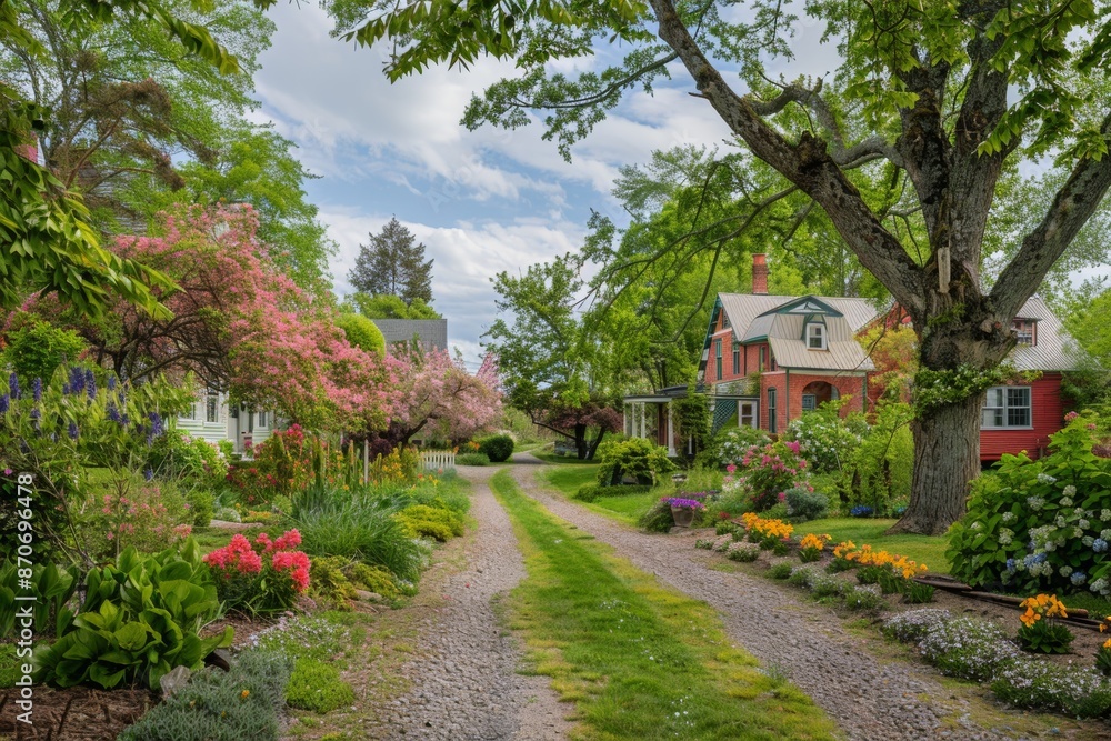 Delight in the vibrant hues of country houses set amidst the lush greenery of a spring or summer village scene. Delight in the vibrant hues of country houses set amidst the lush greenery of a spring or summer village scene.