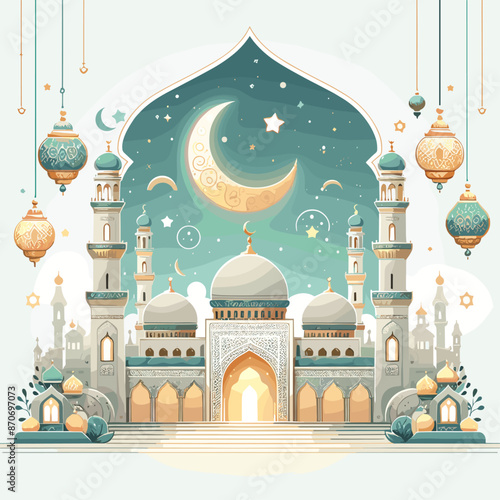 Happy islamic new year vector illustration