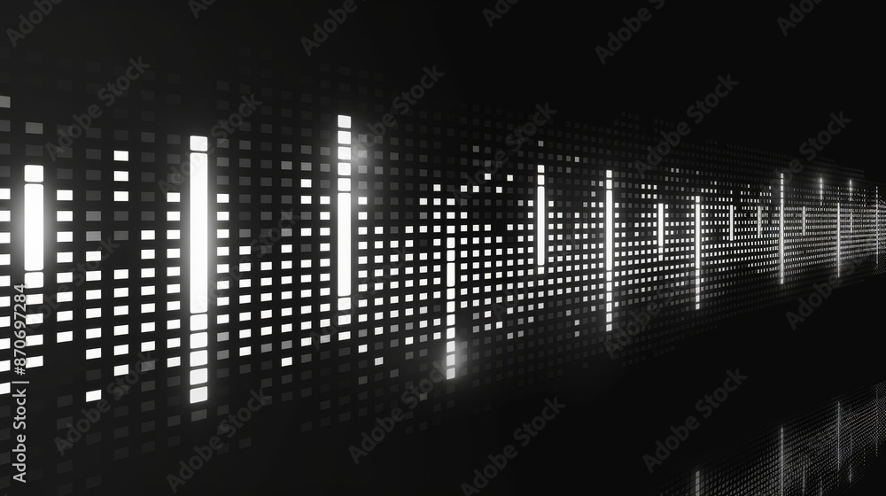 Equalizer sound effect background in black and white Equalizer sound effect background in black and white