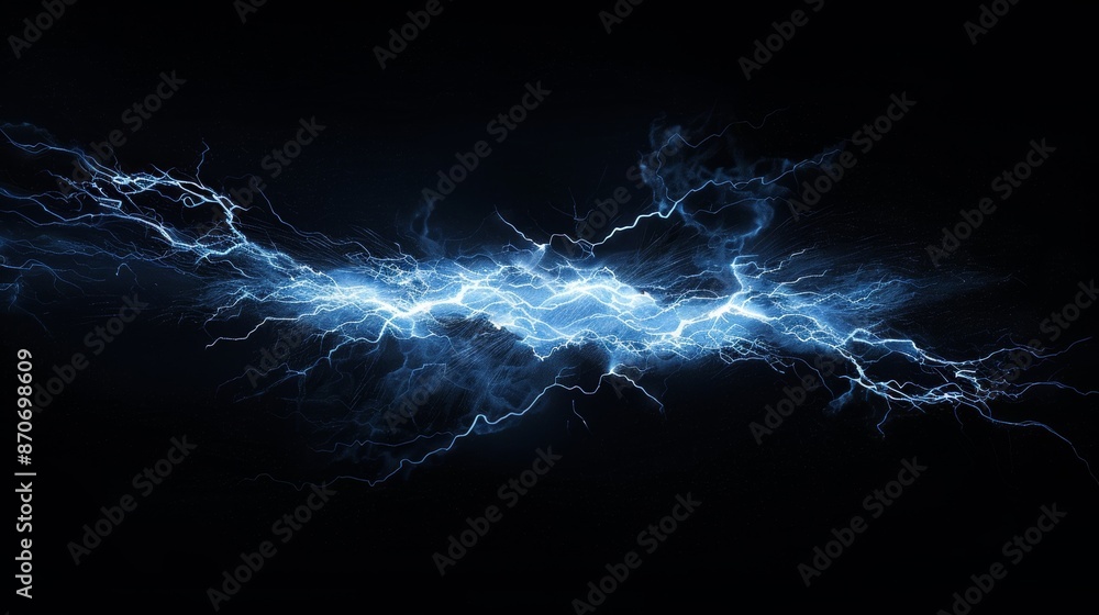 Lighting effect on a black background. Electric current effect on a black background Lighting effect on a black background. Electric current effect on a black background