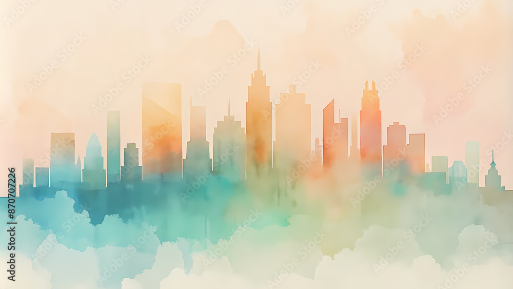 Cityscape in Mist - Abstract Urban Skyline Cityscape in Mist - Abstract Urban Skyline