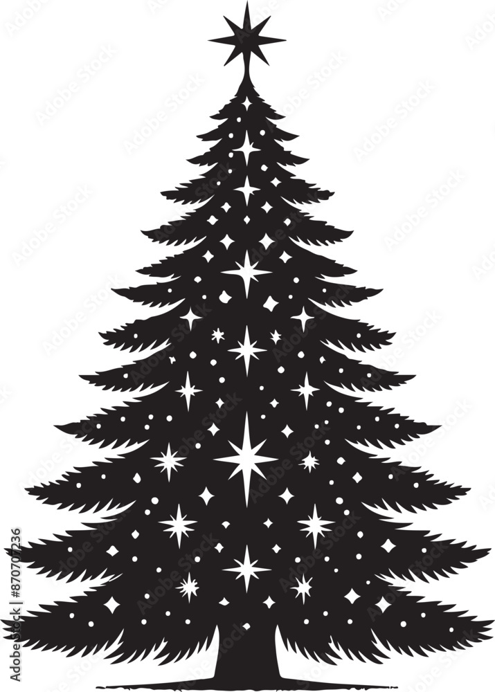 Christmas tree silhouette on a white background vector Christmas tree silhouette on a white background vector