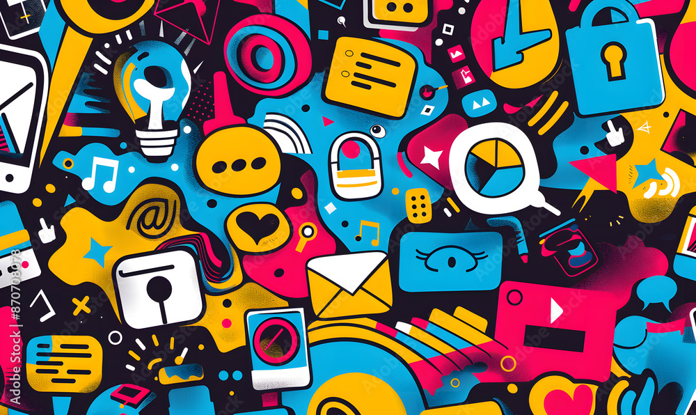 Fototapeta premium graphic backgrounds related to technology, communication, and the internet