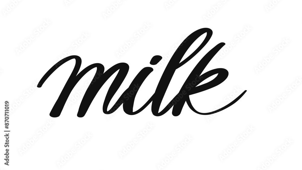Milk brush calligraphy, Handwritten ink lettering. Hand drawn design elements,Vector typography quote isolated on white background ,Vector illustration EPS 10 Milk brush calligraphy, Handwritten ink lettering. Hand drawn design elements,Vector typography quote isolated on white background ,Vector illustration EPS 10
