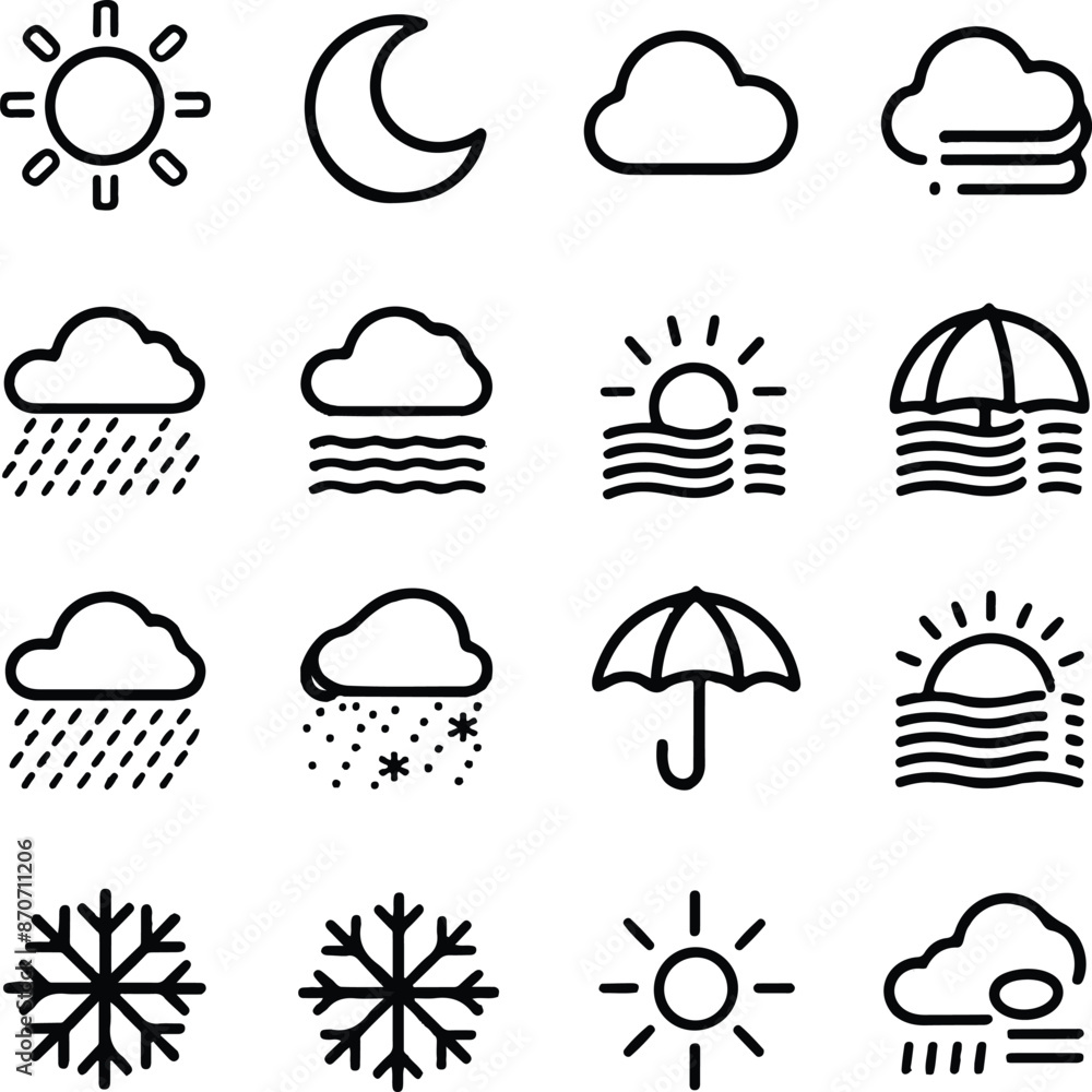 Naklejka premium weather-thin-line-vector-icon-set-pixel-perfect-ed