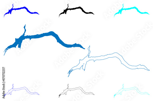 Tablou pe pânză Lake Gander (Canada, North America, Newfoundland island) map vector illustration