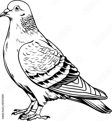 Hand drawn pigeon clipart design illustration photo