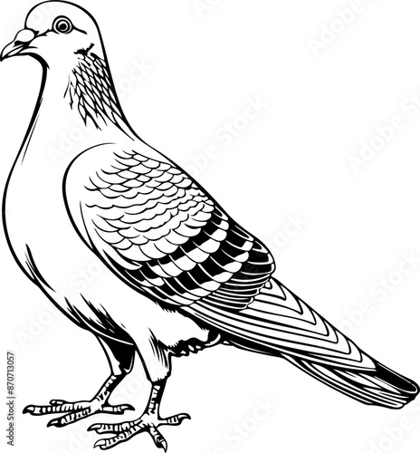 Hand drawn pigeon clipart design illustration photo