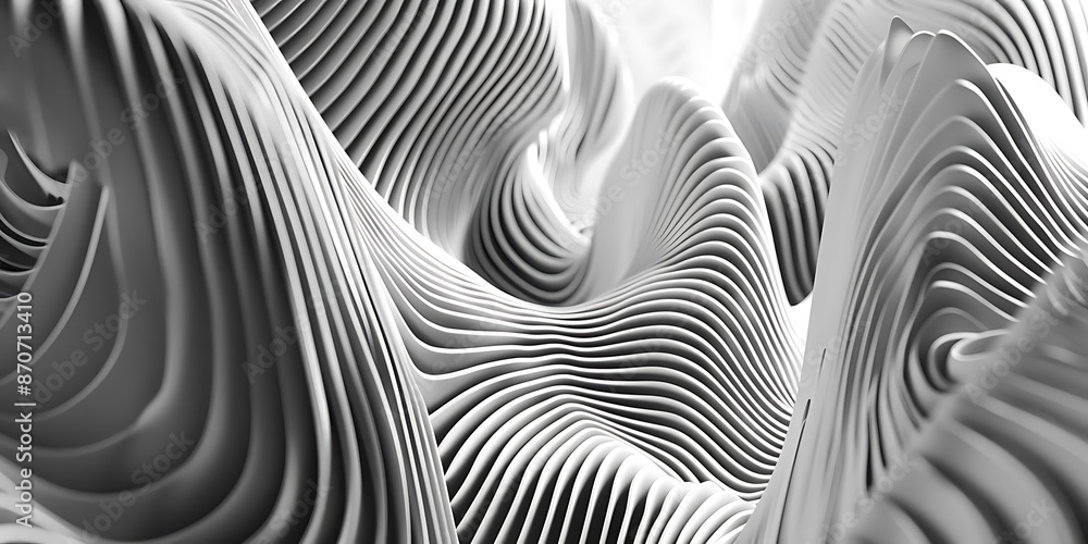 Abstract 3D White Wavy Lines Background Abstract 3D White Wavy Lines Background