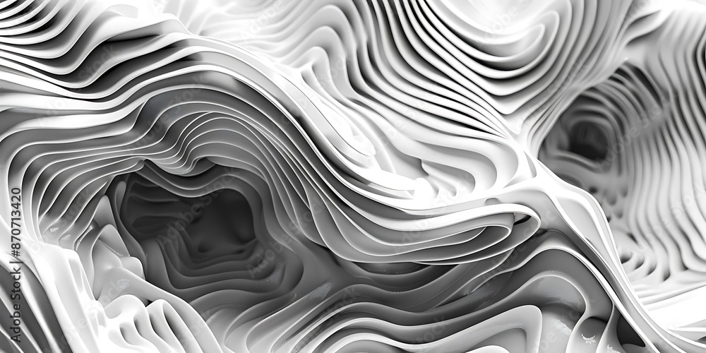 Abstract 3D White and Grey Wavy Lines Background Abstract 3D White and Grey Wavy Lines Background