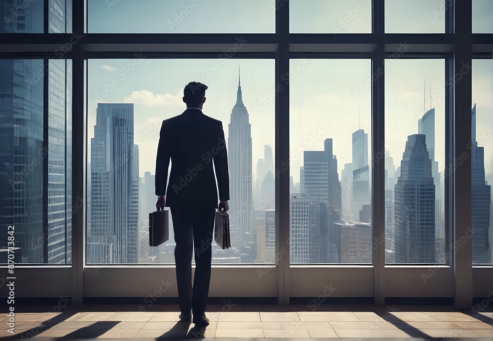 Professional Success in the Skyline: A Cityscape Portrait of a Businessman Professional Success in the Skyline: A Cityscape Portrait of a Businessman