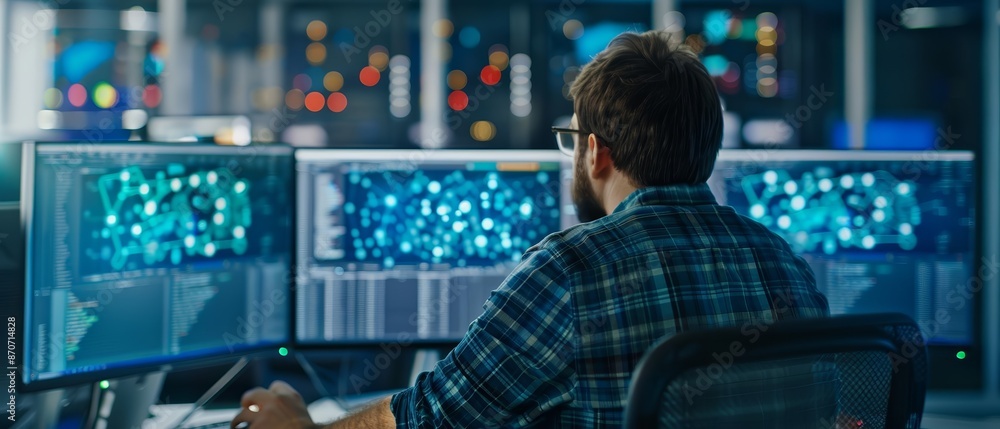 Accountant using advanced analytics for predictive modeling, with statistical software and predictive graphs, showcasing datadriven decisionmaking Accountant using advanced analytics for predictive modeling, with statistical software and predictive graphs, showcasing datadriven decisionmaking