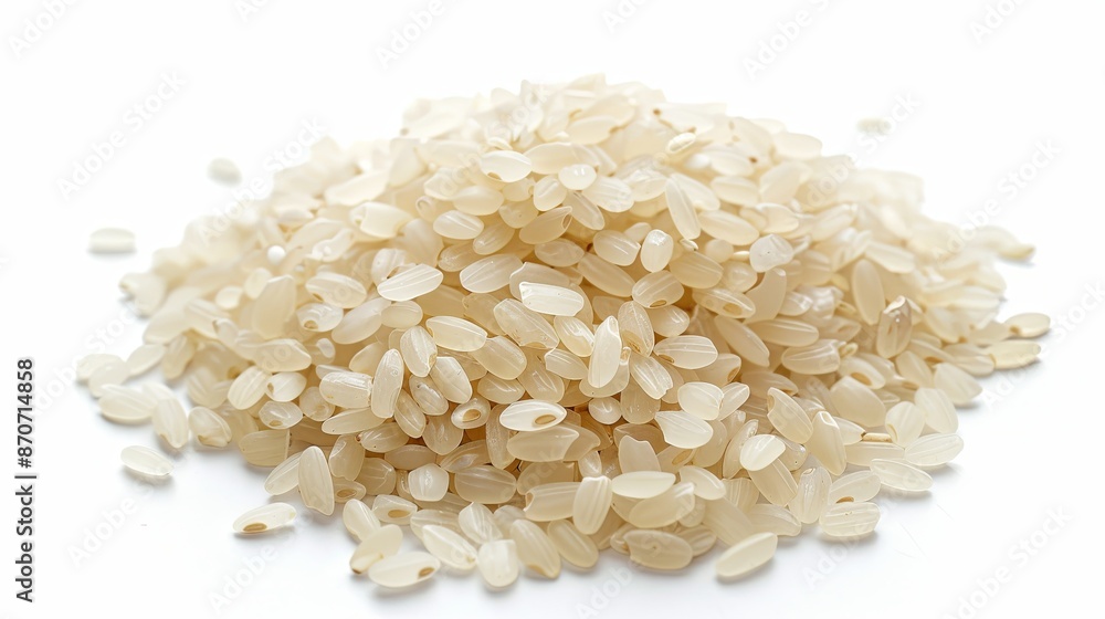 Rice used for sushi. Short Grain Sushi Koshihikari Rice. High resolution. rice grains healthy food on white background Rice used for sushi. Short Grain Sushi Koshihikari Rice. High resolution. rice grains healthy food on white background