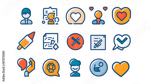 Collection Of Thin Line Icons For Global Business And Communication