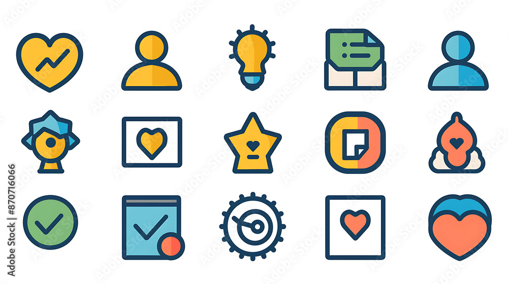 Fototapeta premium Minimalist Vector Icon Pack for Social and Business Use