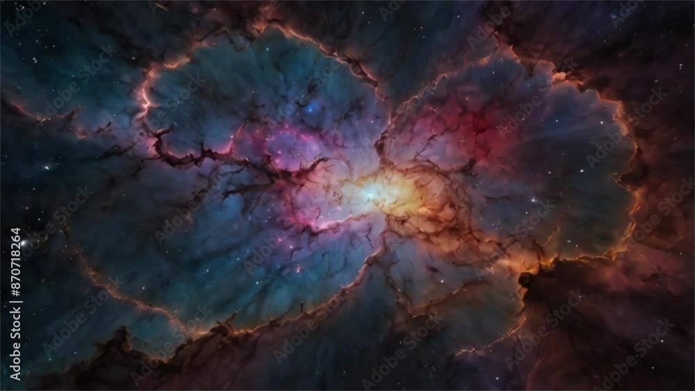 Meditating and observing Universe, background Space nebula loop animation Meditating and observing Universe, background Space nebula loop animation