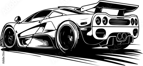 Racing car drawing clipart design illustration