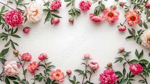 Pink Peony Flower Frame