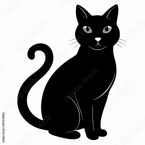 Black Cat Vector Silhouette © koushik