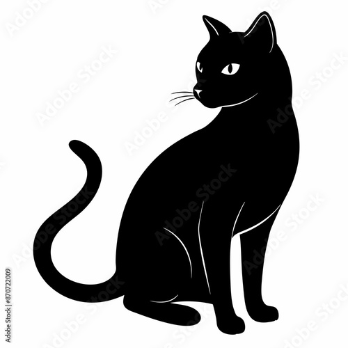 Wallpaper Mural Black Cat Vector Silhouette Torontodigital.ca