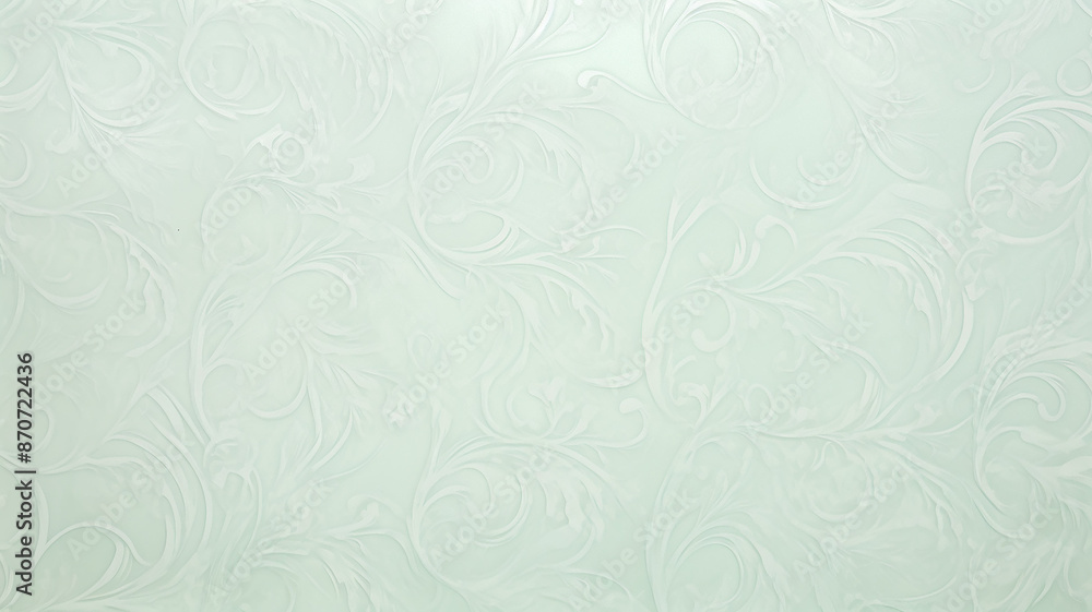 spring light green soft pastel, delicate mint background with vintage floral ornament of olive shades wallpaper on the wall copy space blank spring light green soft pastel, delicate mint background with vintage floral ornament of olive shades wallpaper on the wall copy space blank