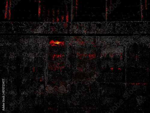 Tableau sur toile 3D wall design with flames smoldering inside.