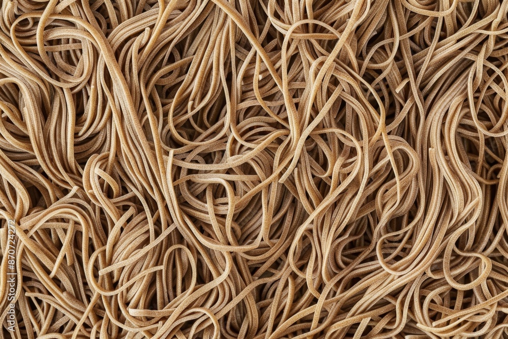 Dry raw buckwheat noodles texture background Dry raw buckwheat noodles texture background