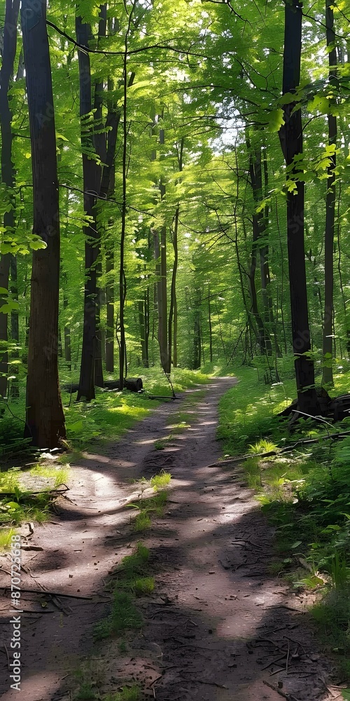 Obraz premium The sun shines through the trees in the forest