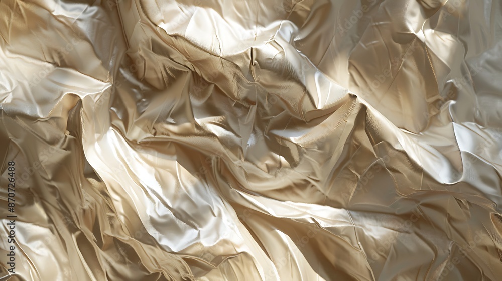 Abstract Light and Shadow Play on Creamy Satin Fabric Abstract Light and Shadow Play on Creamy Satin Fabric