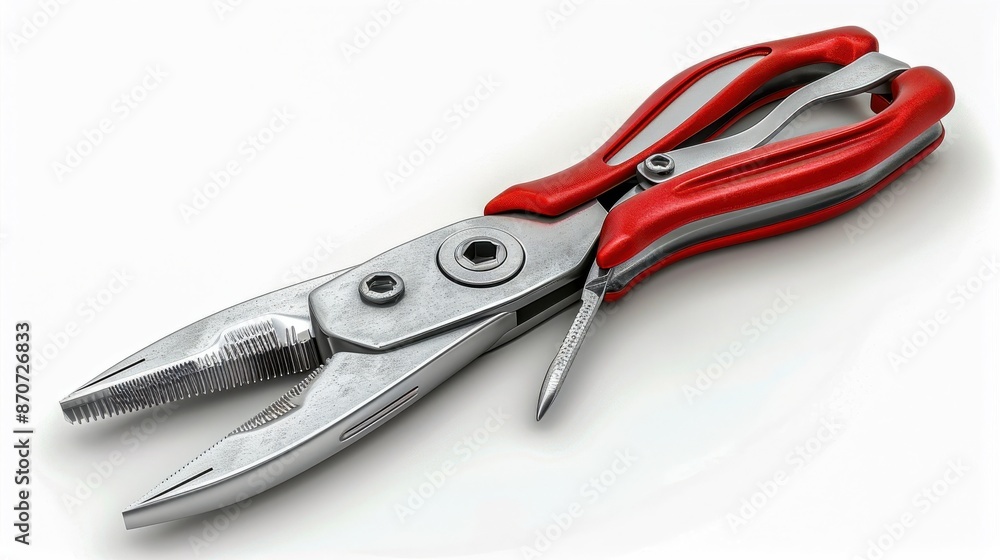 High-Quality Multipurpose Hand Tool with Red Handles for Cutting and Gripping High-Quality Multipurpose Hand Tool with Red Handles for Cutting and Gripping